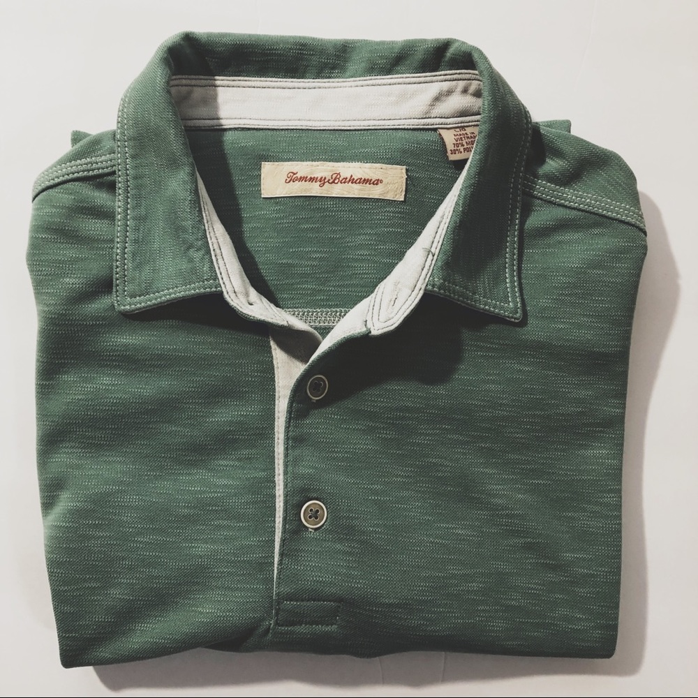 Tommy Bahama | Super Soft Green 3-Button Polo | L
